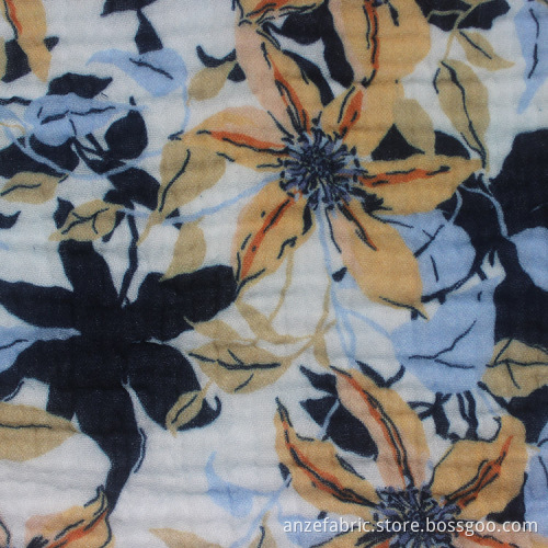 Fashion printed soft 100% organic cotton gauze fabric